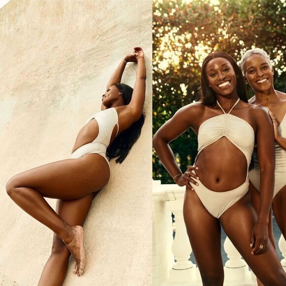 NWT Solid & Striped The Sloan One Piece Bikini in Silver S